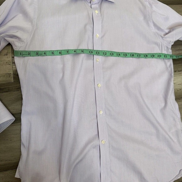 Ted Baker Button Down Endurance Dress Shirt Men's LS Light Purple Size 16 34/35 - Picture 5 of 7